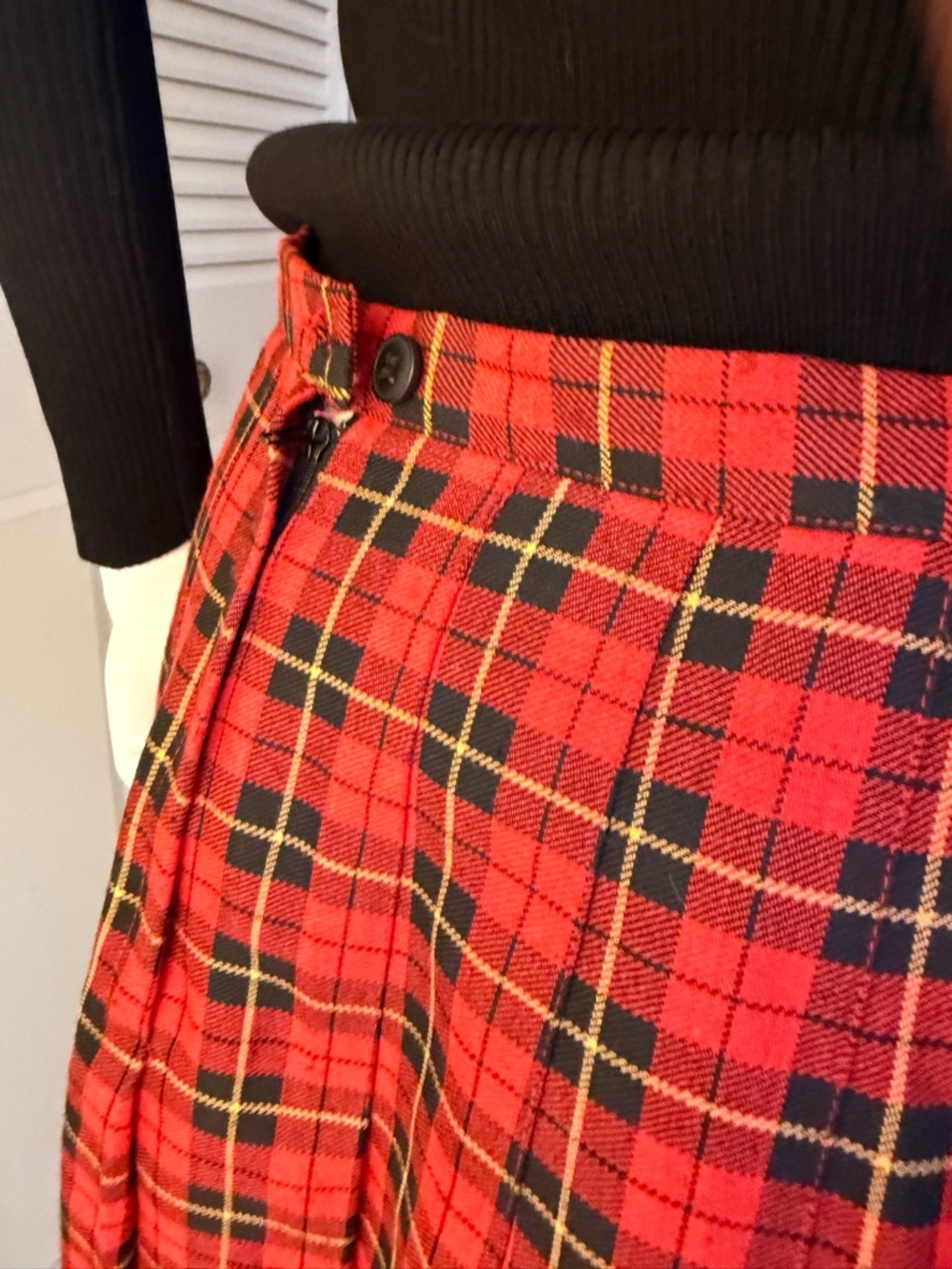 vintage Metro new york Red Plaid A-Line Skirt size 12 - Picture 6 of 9